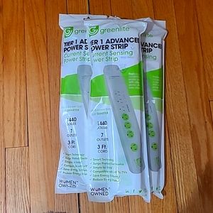 Lot of 3 greenlite tier 1 advance power strip.